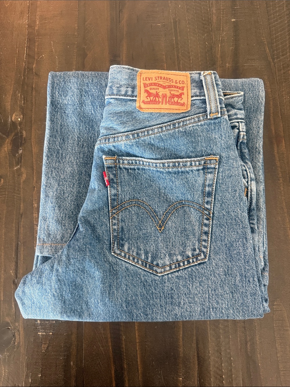 Levi's Women's Blue Ribcage Baggy Wide Leg